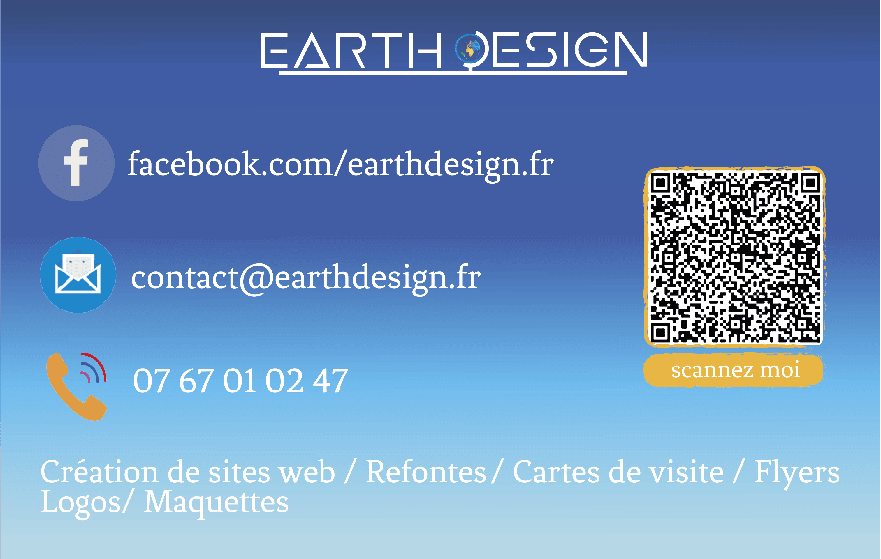 carte de visite earthdesign verso